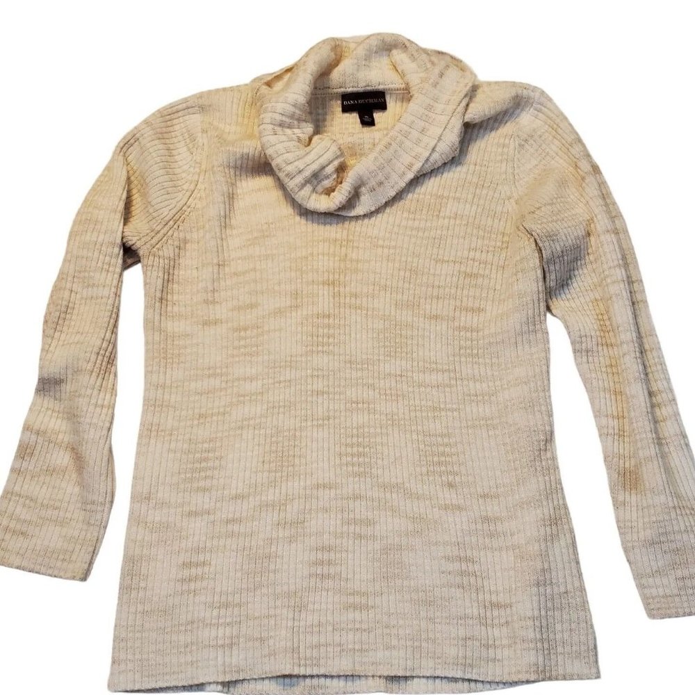 Dana Buchman Cowl Neck Beige Sweater Size XL EUC